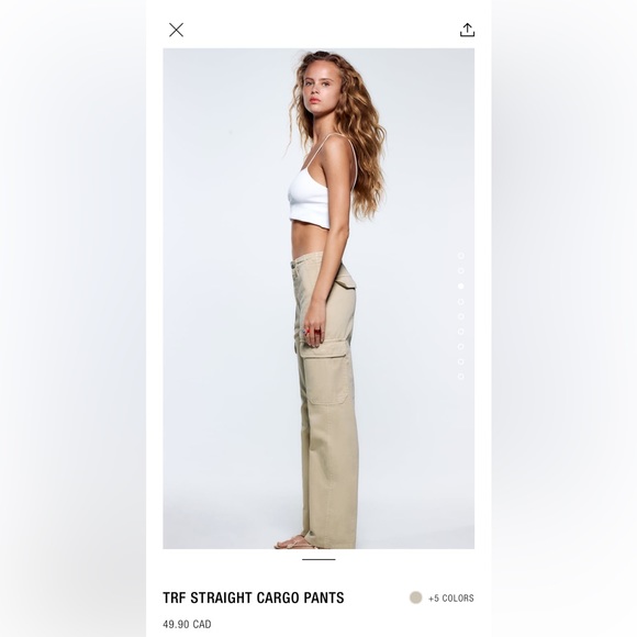 Zara- Straight Cargo Pants - Picture 3 of 7